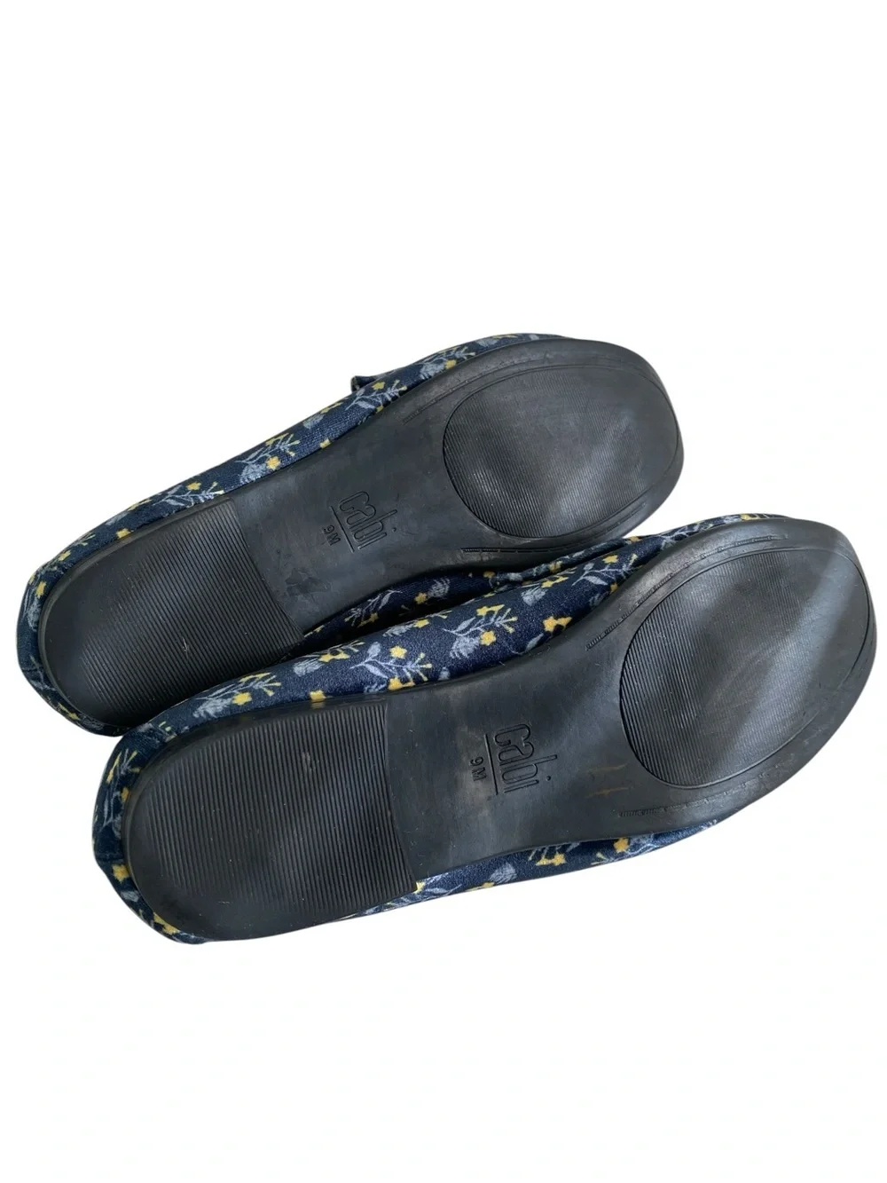 CAbi Carnaby Velvet Navy Floral Loafers Size 9